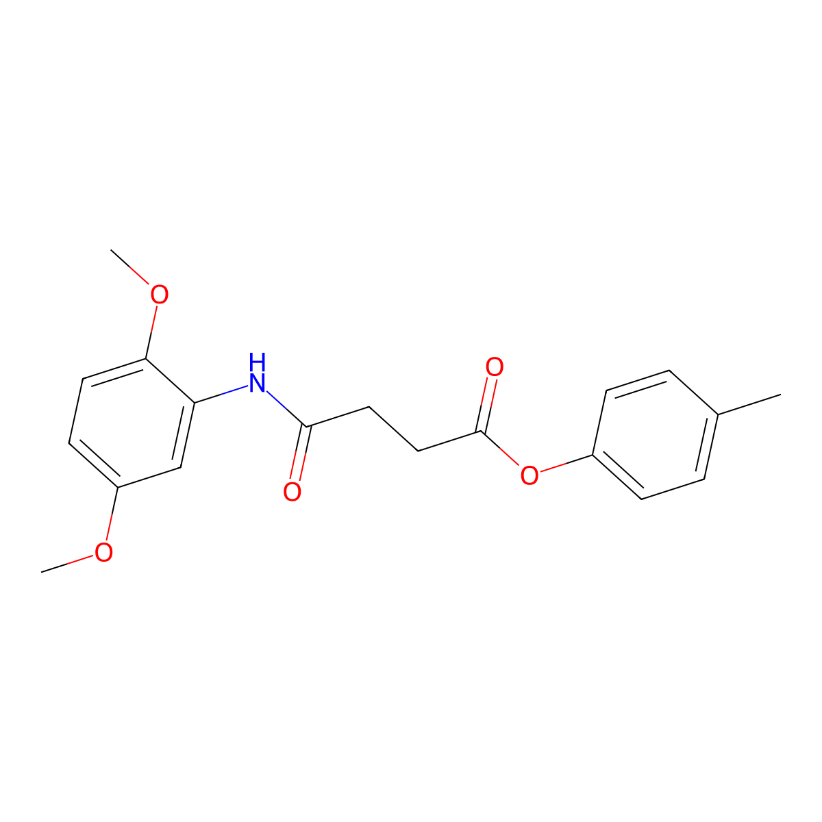 4-Methylphenyl 4-[(2,5-dimethoxyphenyl)amino]-4-oxobutanoate molecular structure, CAS 431996-95-1