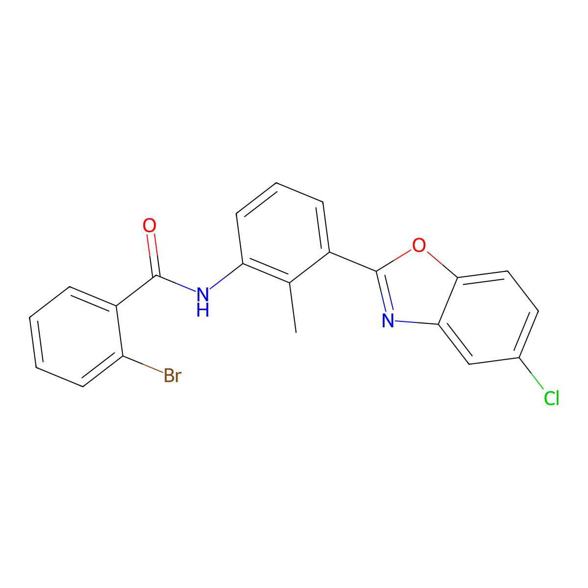 2-bromo-N-[3-(5-chloro-1,3-benzoxazol-2-yl)-2-methylphenyl]benzamide molecular structure, CAS 431996-99-5