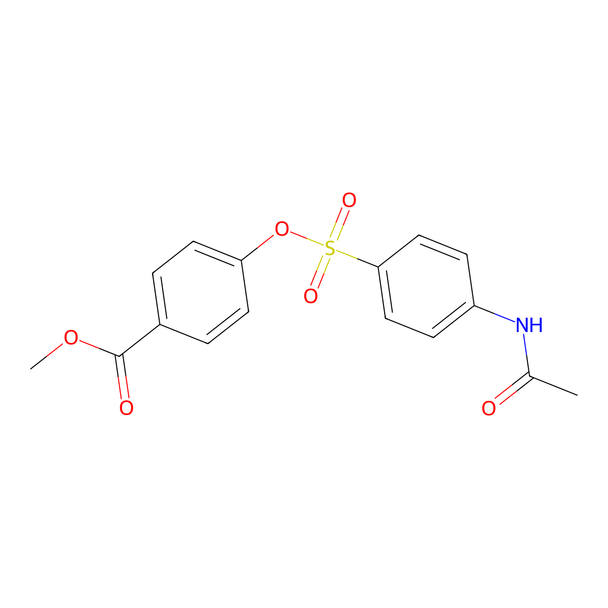 Methyl 4-(4-acetamidophenyl)sulfonyloxybenzoate molecular structure, CAS 431997-24-9