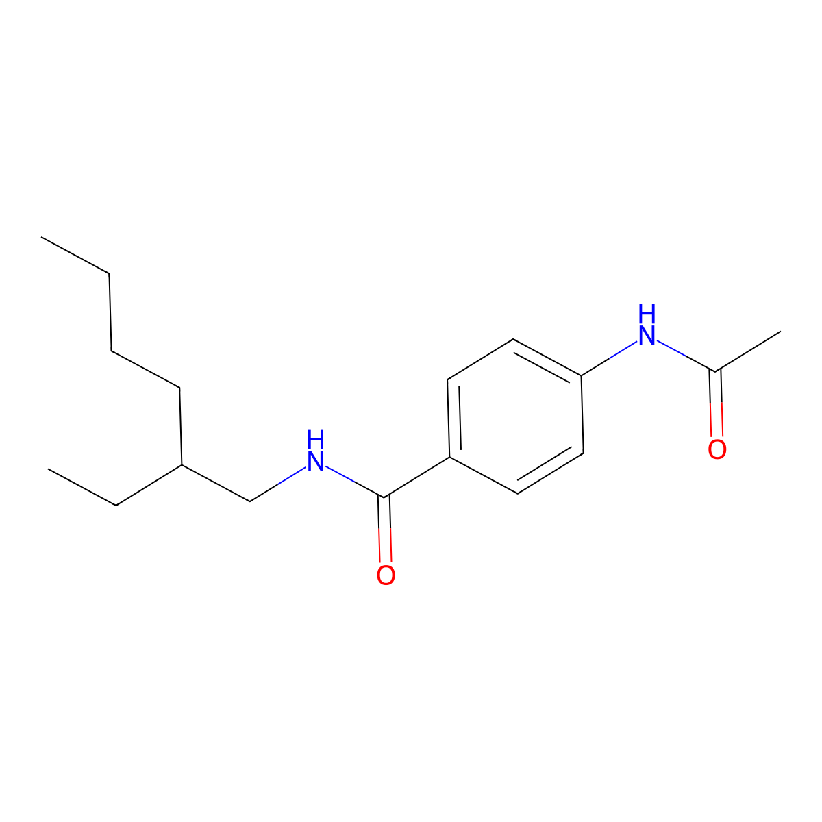 4-acetamido-N-(2-ethylhexyl)benzamide molecular structure, CAS 431997-31-8