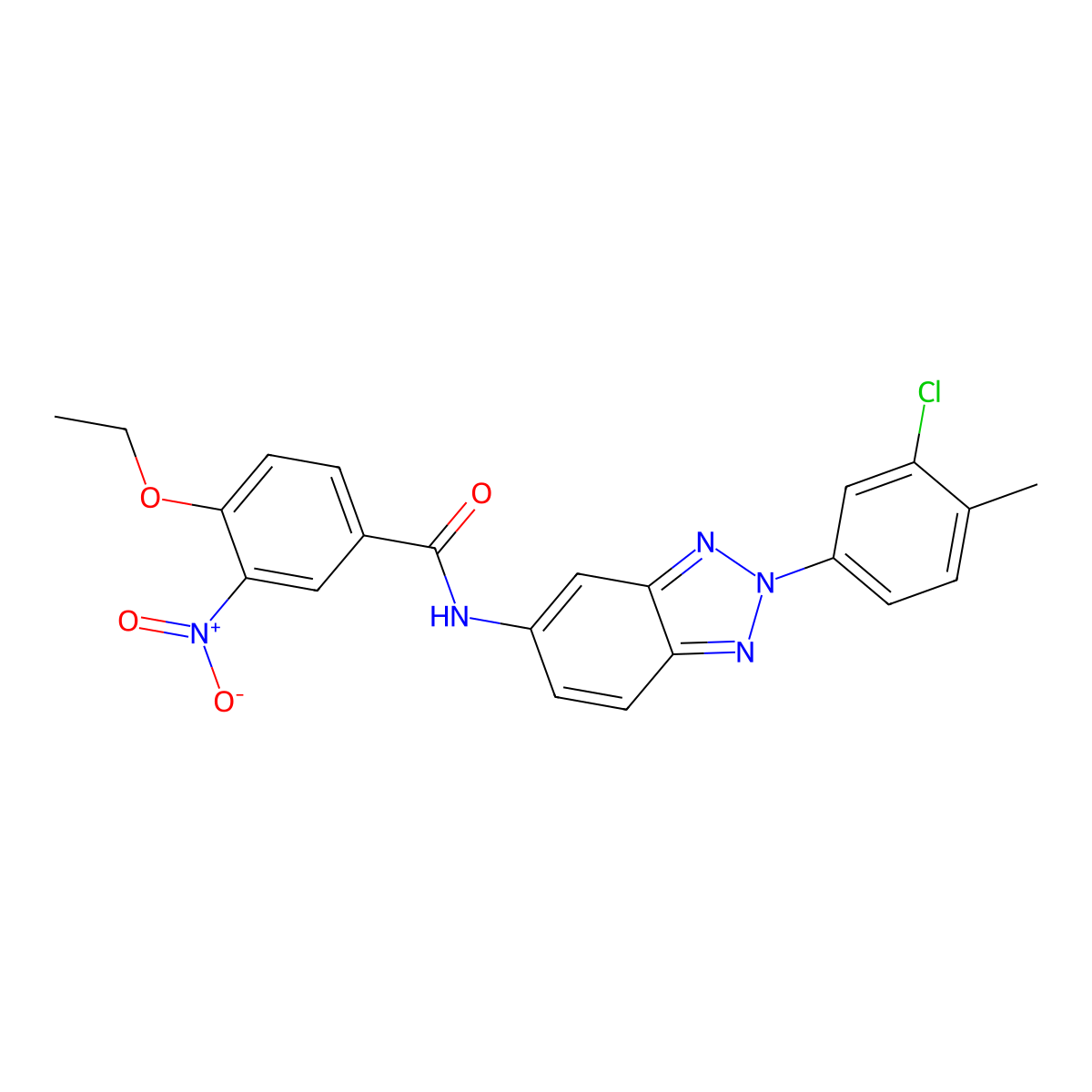 N-[2-(3-chloro-4-methylphenyl)benzotriazol-5-yl]-4-ethoxy-3-nitrobenzamide molecular structure, CAS 431997-68-1