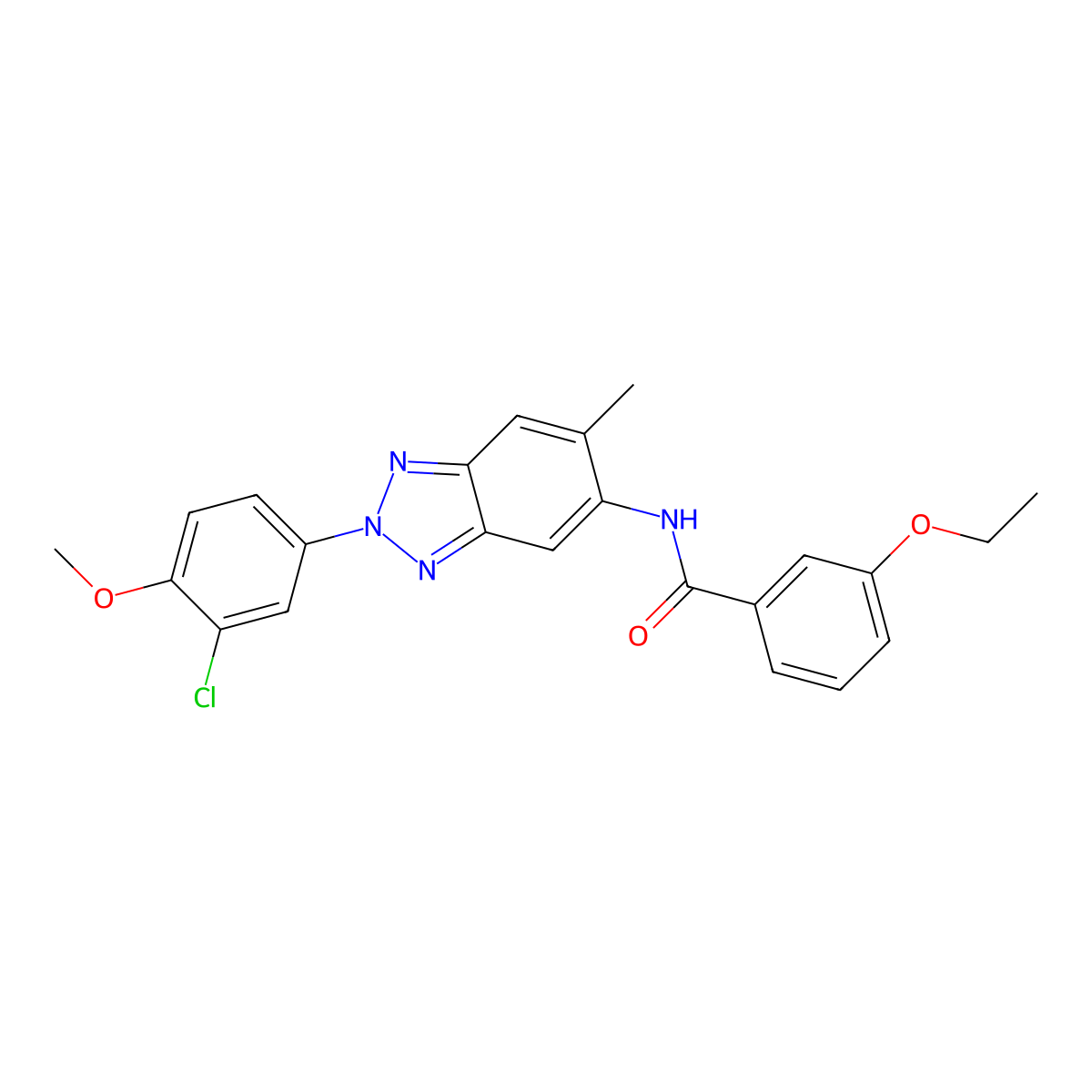 N-[2-(3-chloro-4-methoxyphenyl)-6-methylbenzotriazol-5-yl]-3-ethoxybenzamide molecular structure, CAS 431997-94-3