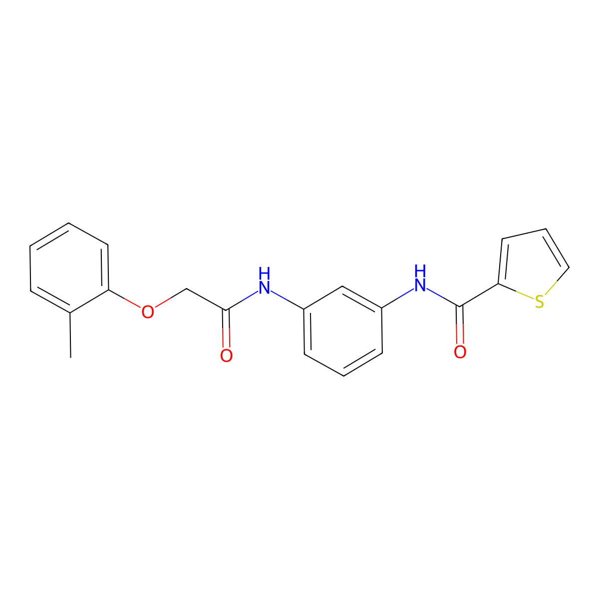 N-[3-[[2-(2-Methylphenoxy)acetyl]amino]phenyl]-2-thiophenecarboxamide molecular structure, CAS 431998-23-1