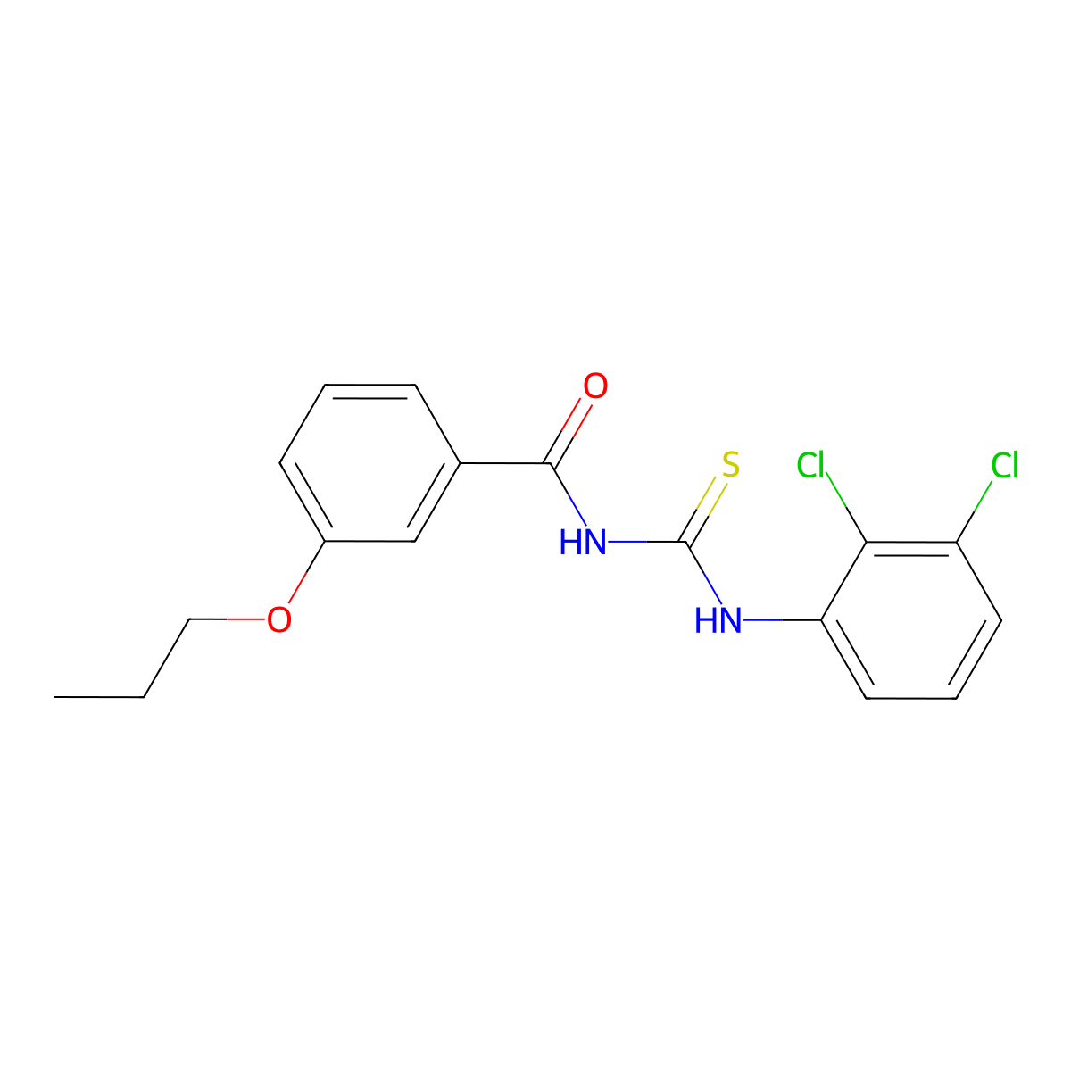 N-[(2,3-dichlorophenyl)carbamothioyl]-3-propoxybenzamide molecular structure, CAS 431998-43-5