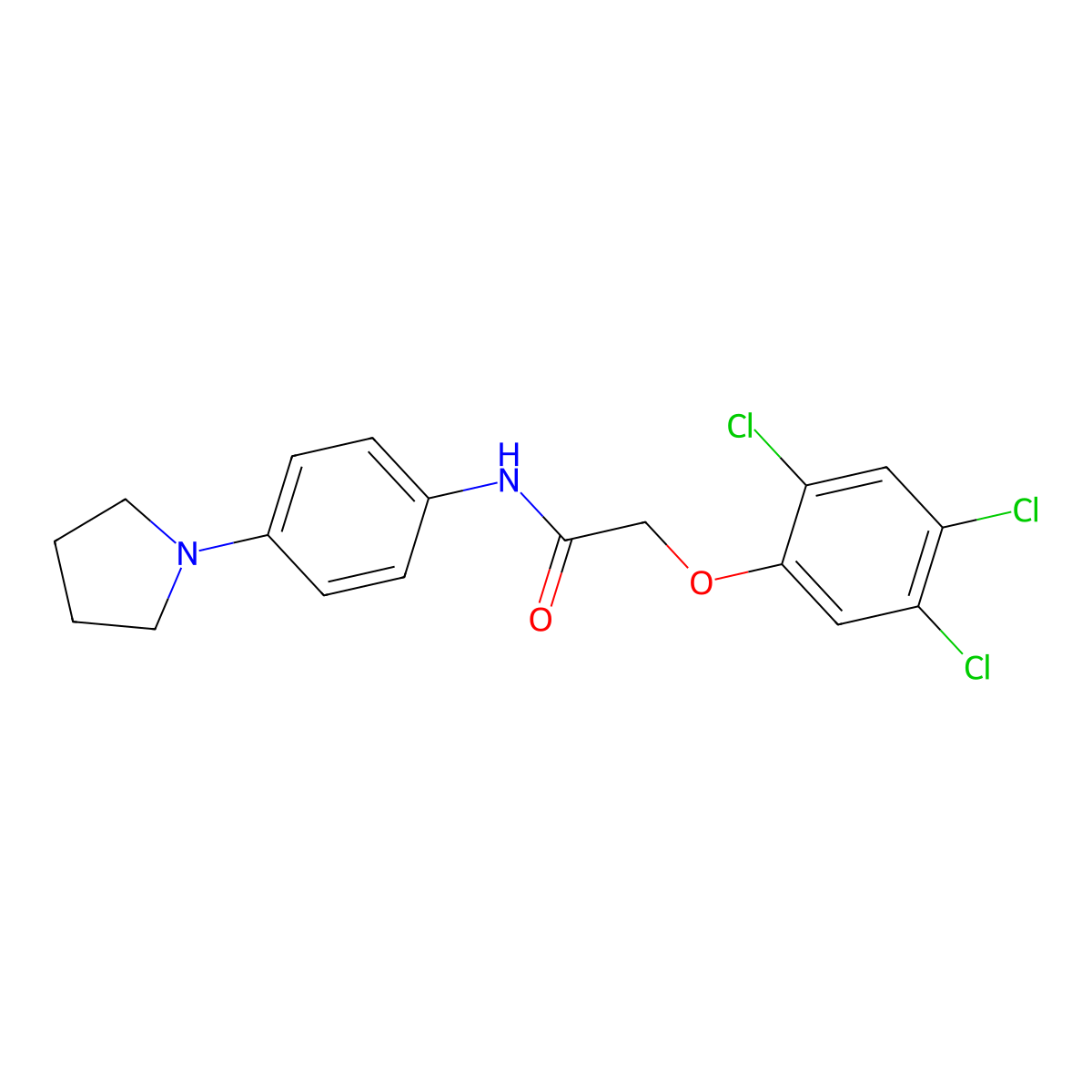 N-(4-pyrrolidin-1-ylphenyl)-2-(2,4,5-trichlorophenoxy)acetamide molecular structure, CAS 431998-60-6
