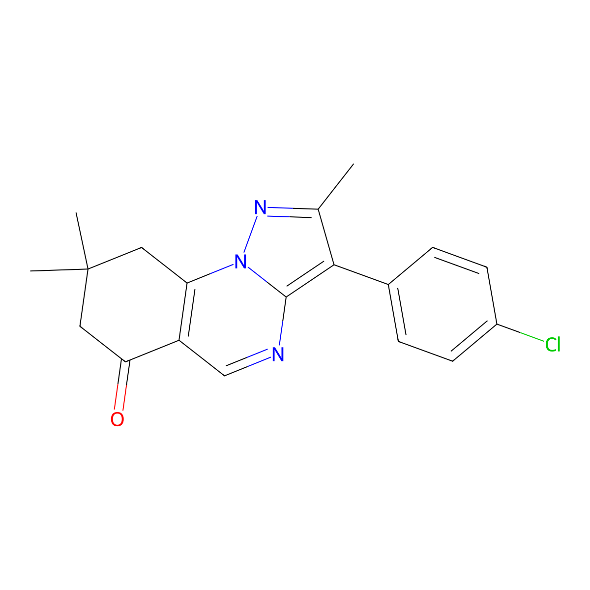 3-(4-Chlorophenyl)-2,8,8-trimethyl-7,9-dihydropyrazolo[1,5-a]quinazolin-6-one molecular structure, CAS 431998-63-9