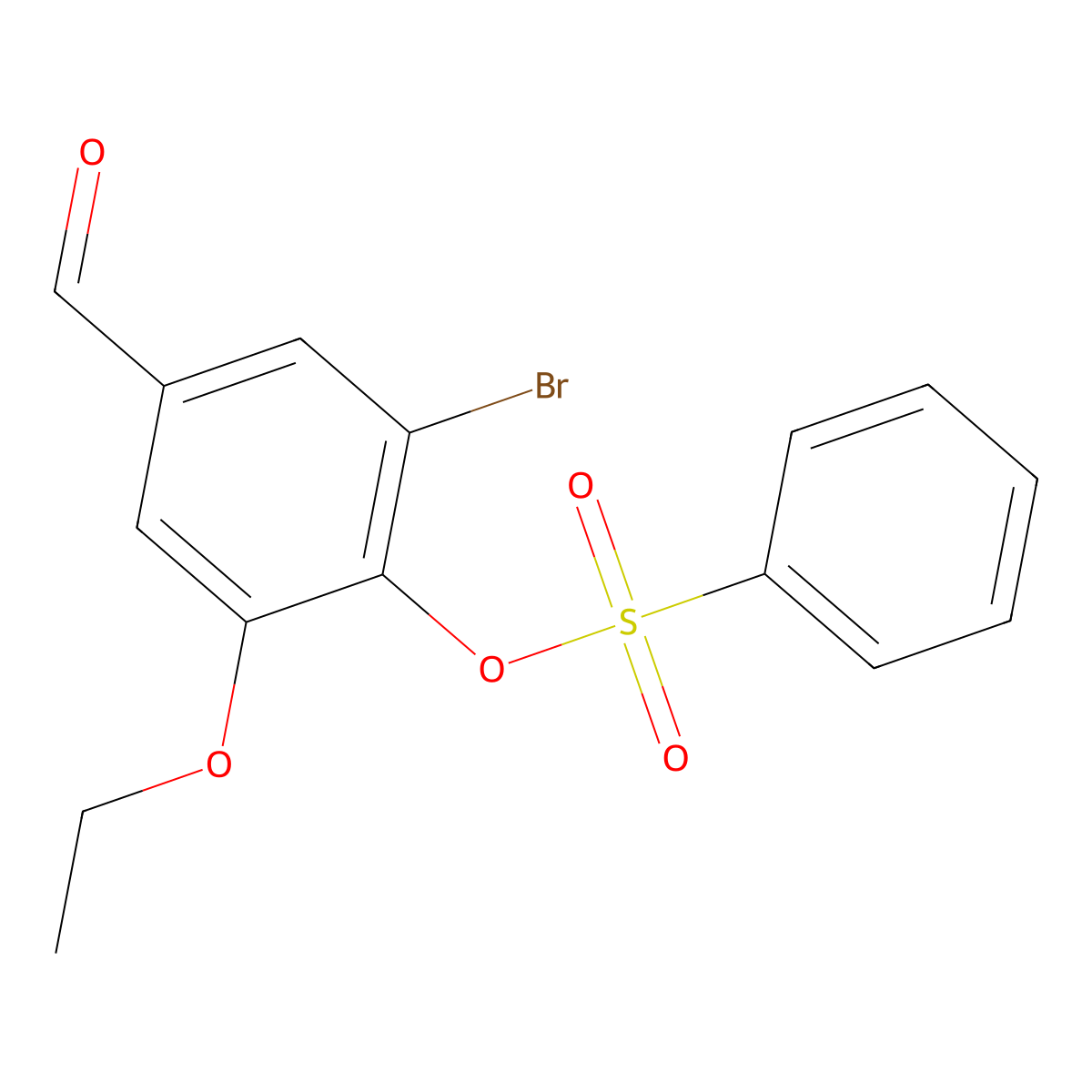 2-Bromo-6-ethoxy-4-formylphenyl benzenesulfonate molecular structure, CAS 431998-72-0