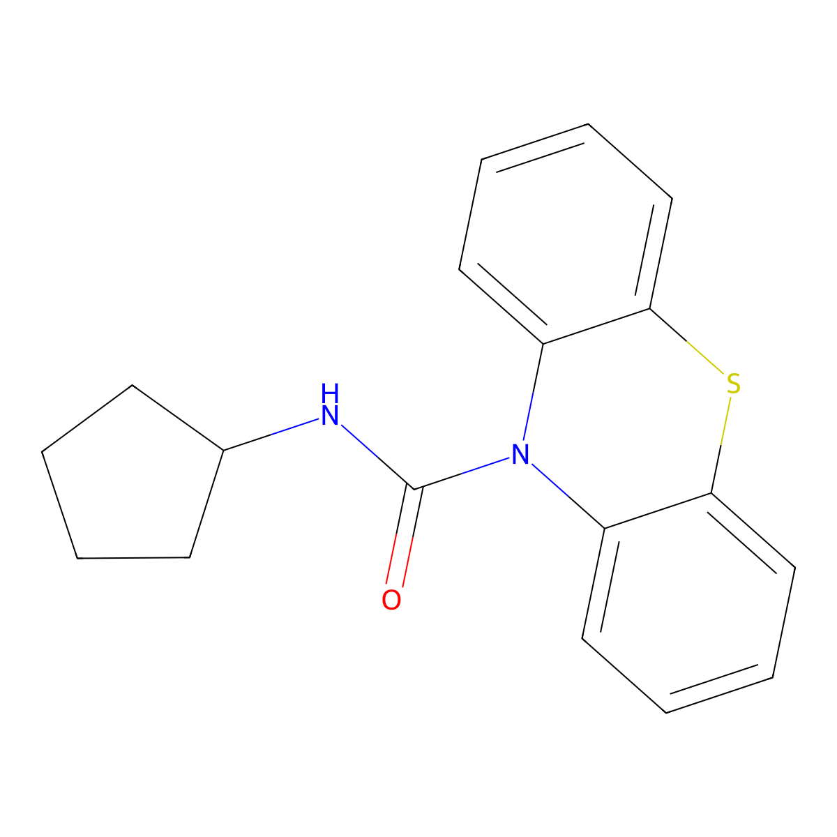 N-cyclopentylphenothiazine-10-carboxamide molecular structure, CAS 431998-75-3