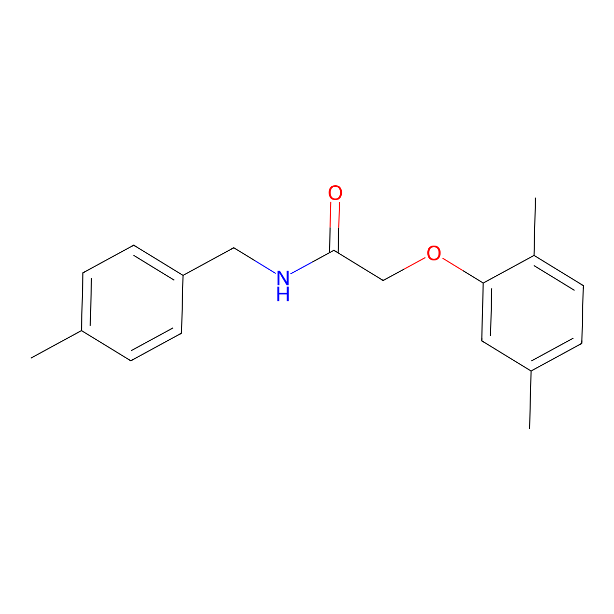 2-(2,5-dimethylphenoxy)-N-(4-methylbenzyl)acetamide molecular structure, CAS 431999-00-7