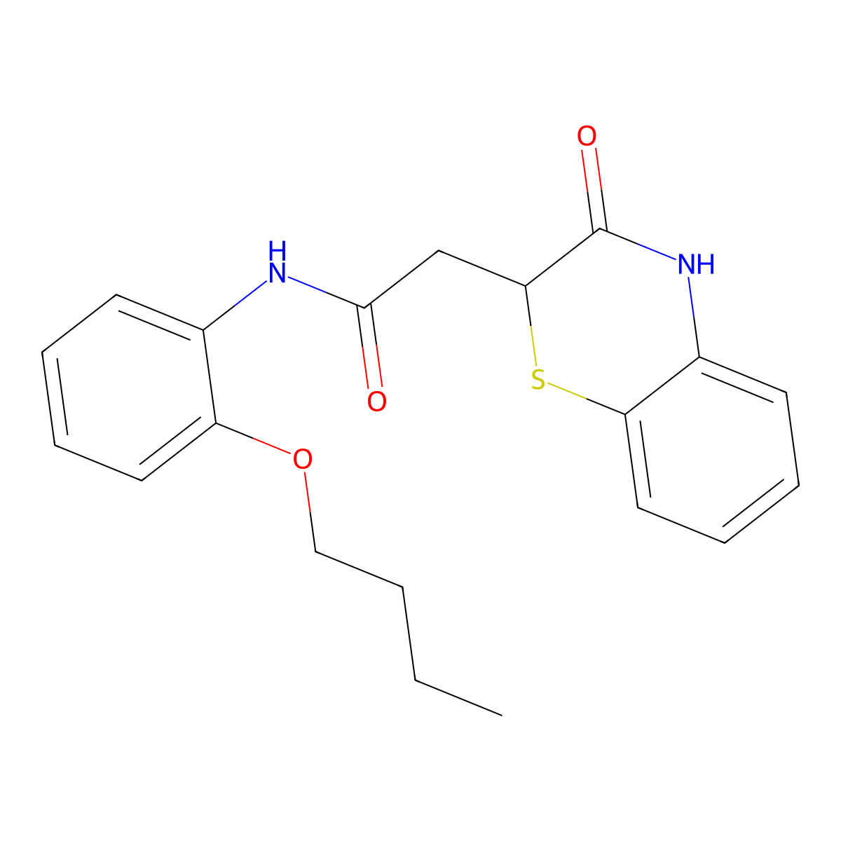 N-(2-butoxyphenyl)-2-(3-oxo-3,4-dihydro-2H-1,4-benzothiazin-2-yl)acetamide molecular structure, CAS 431999-04-1