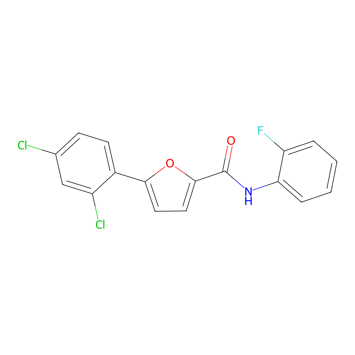 5-(2,4-dichlorophenyl)-N-(2-fluorophenyl)furan-2-carboxamide molecular structure, CAS 431999-09-6