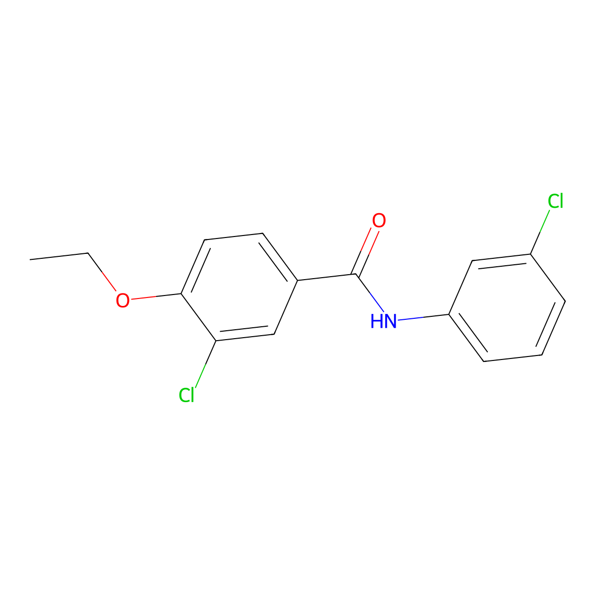 3-chloro-N-(3-chlorophenyl)-4-ethoxybenzamide molecular structure, CAS 431999-20-1