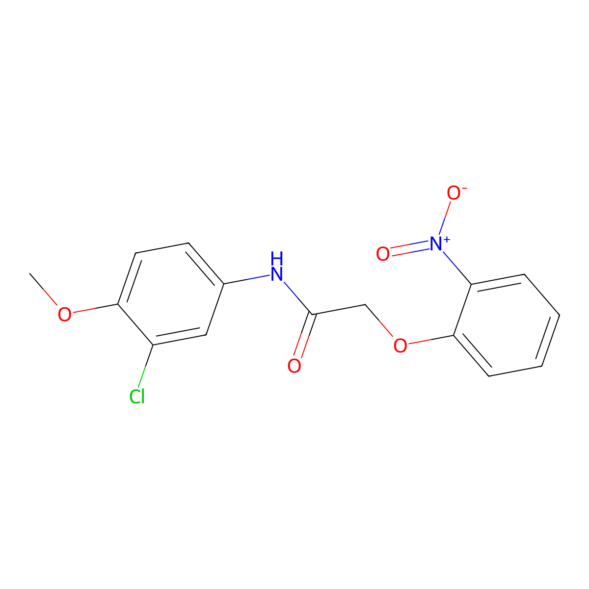 N-(3-chloro-4-methoxyphenyl)-2-(2-nitrophenoxy)acetamide molecular structure, CAS 431999-26-7