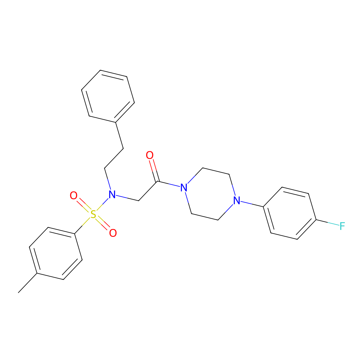 N-{2-[4-(4-fluorophenyl)piperazin-1-yl]-2-oxoethyl}-4-methyl-N-(2-phenylethyl)benzenesulfonamide molecular structure, CAS 431999-30-3