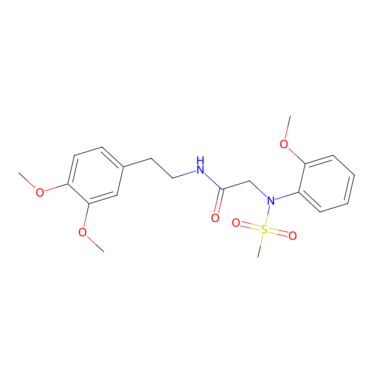 N-[2-(3,4-dimethoxyphenyl)ethyl]-2-(2-methoxy-N-methylsulfonylanilino)acetamide molecular structure, CAS 431999-38-1