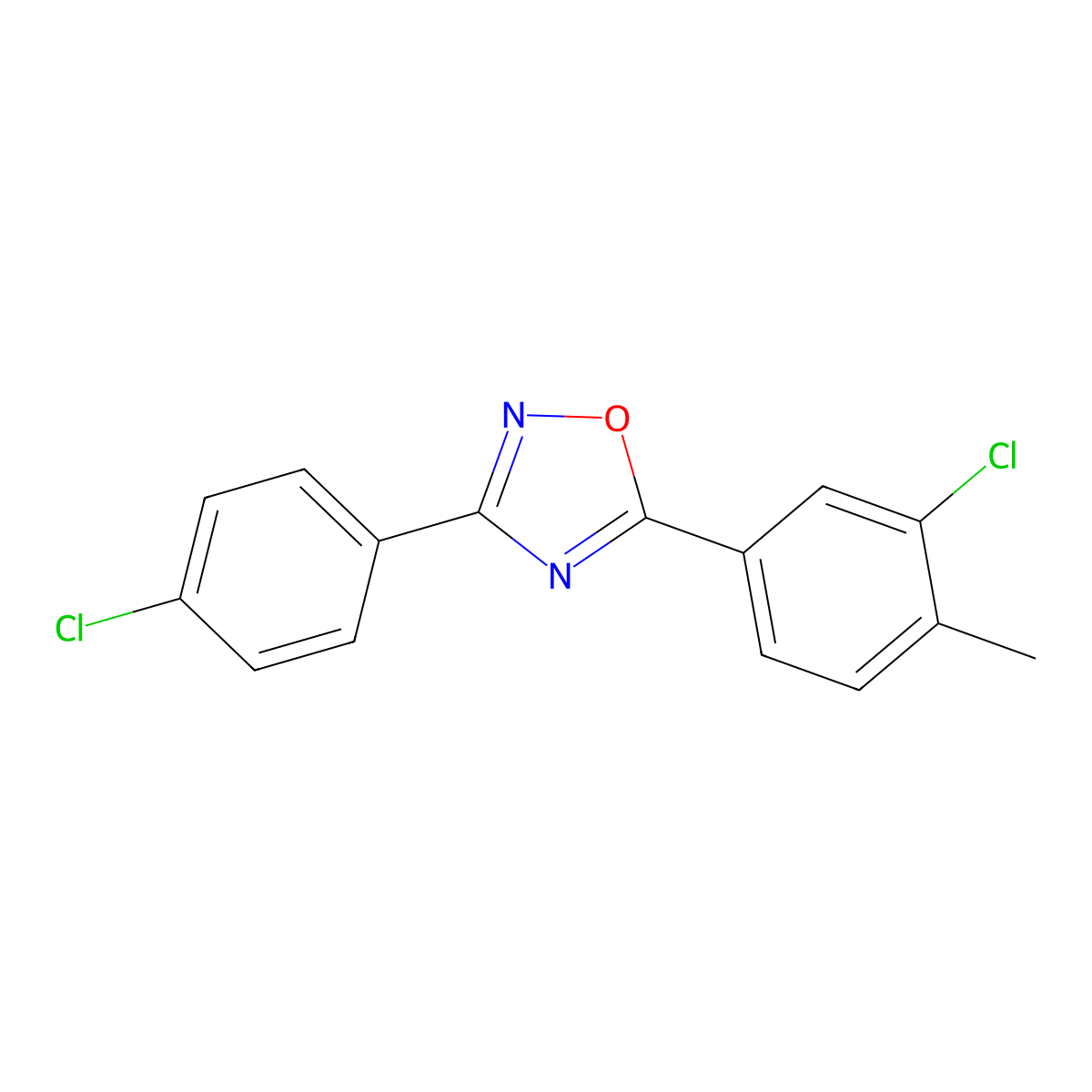 5-(3-Chloro-4-methylphenyl)-3-(4-chlorophenyl)-1,2,4-oxadiazole molecular structure, CAS 431999-42-7