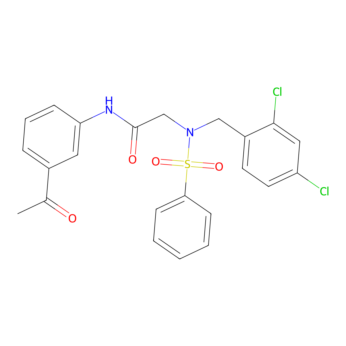 N-(3-acetylphenyl)-2-[benzenesulfonyl-[(2,4-dichlorophenyl)methyl]amino]acetamide molecular structure, CAS 431999-46-1