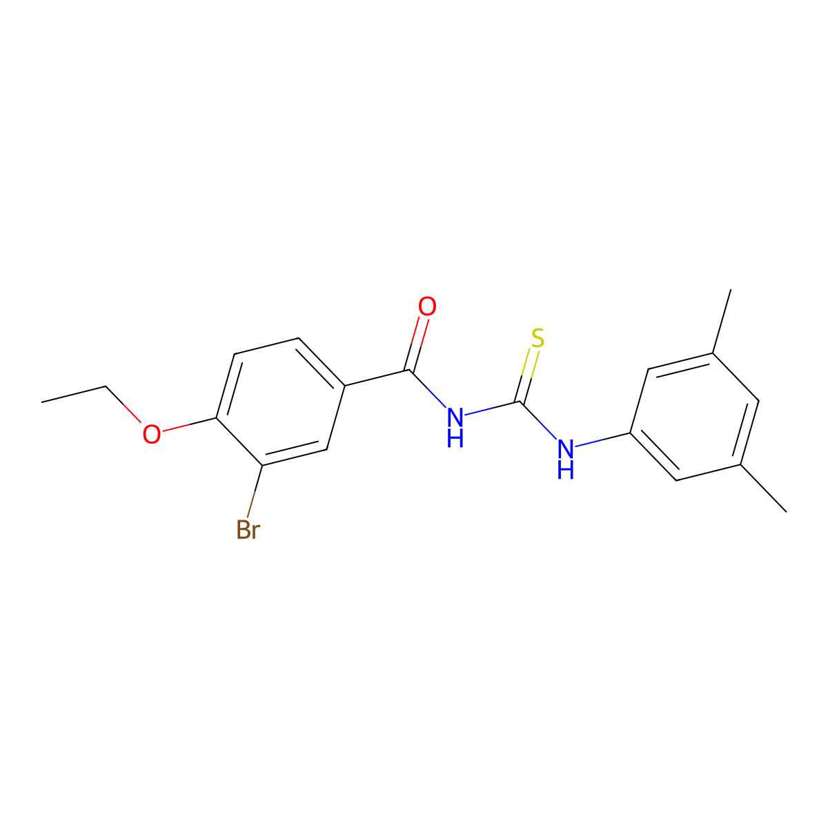 3-bromo-N-[(3,5-dimethylphenyl)carbamothioyl]-4-ethoxybenzamide molecular structure, CAS 431999-47-2