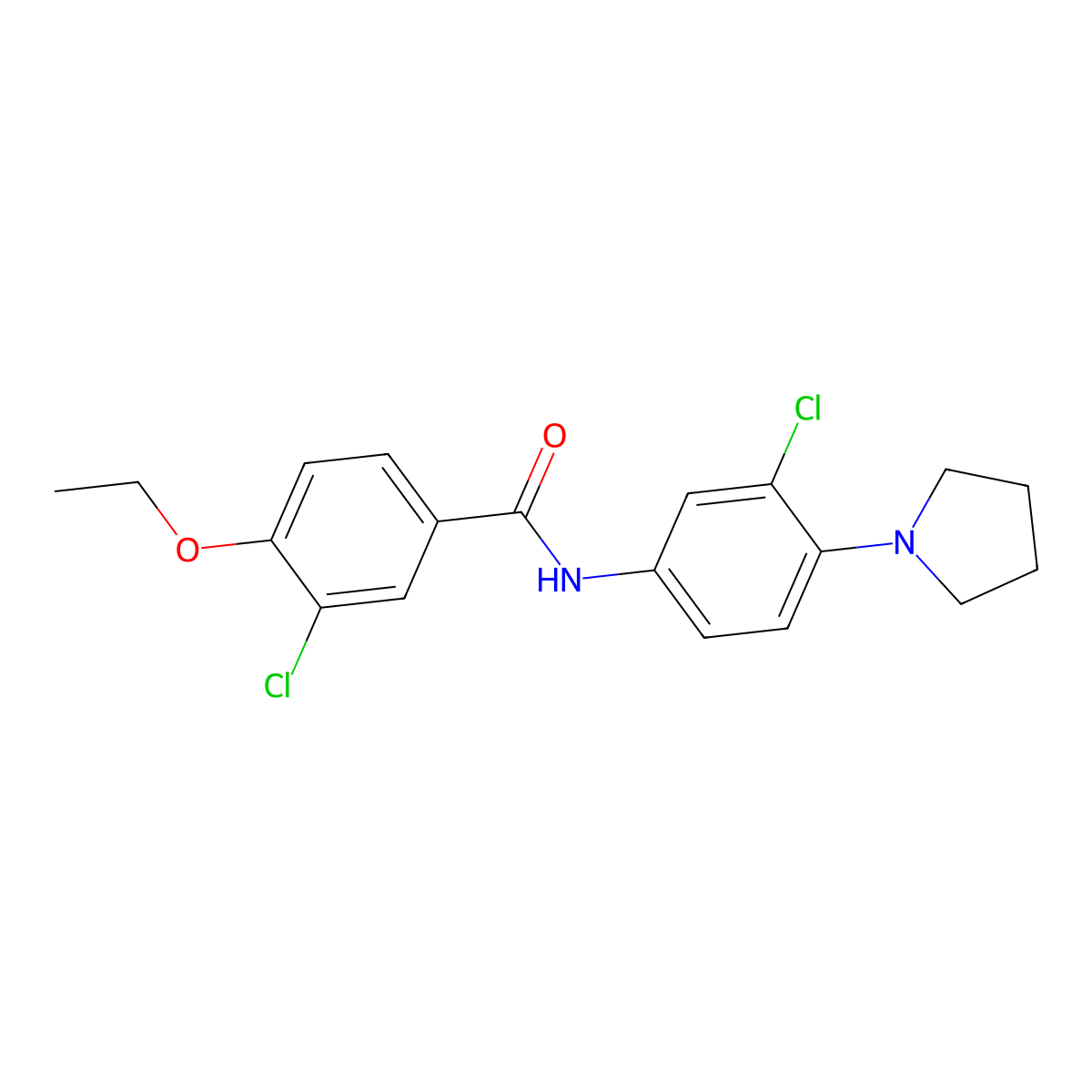 3-chloro-N-(3-chloro-4-pyrrolidin-1-ylphenyl)-4-ethoxybenzamide molecular structure, CAS 431999-51-8