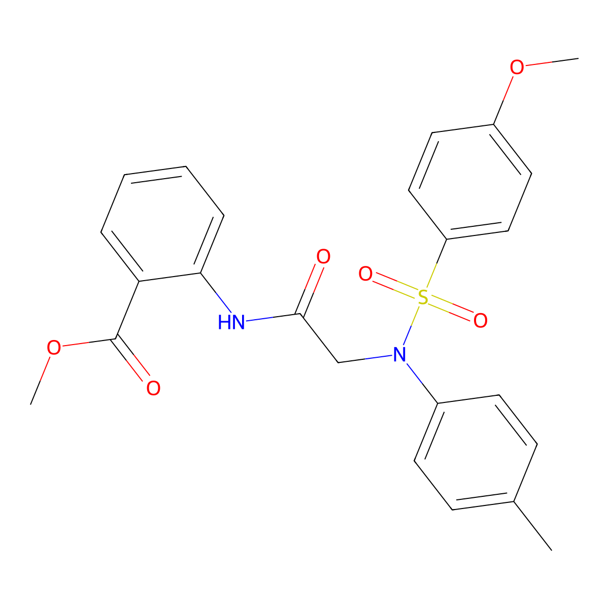 methyl 2-({N-[(4-methoxyphenyl)sulfonyl]-N-(4-methylphenyl)glycyl}amino)benzoate molecular structure, CAS 431999-71-2