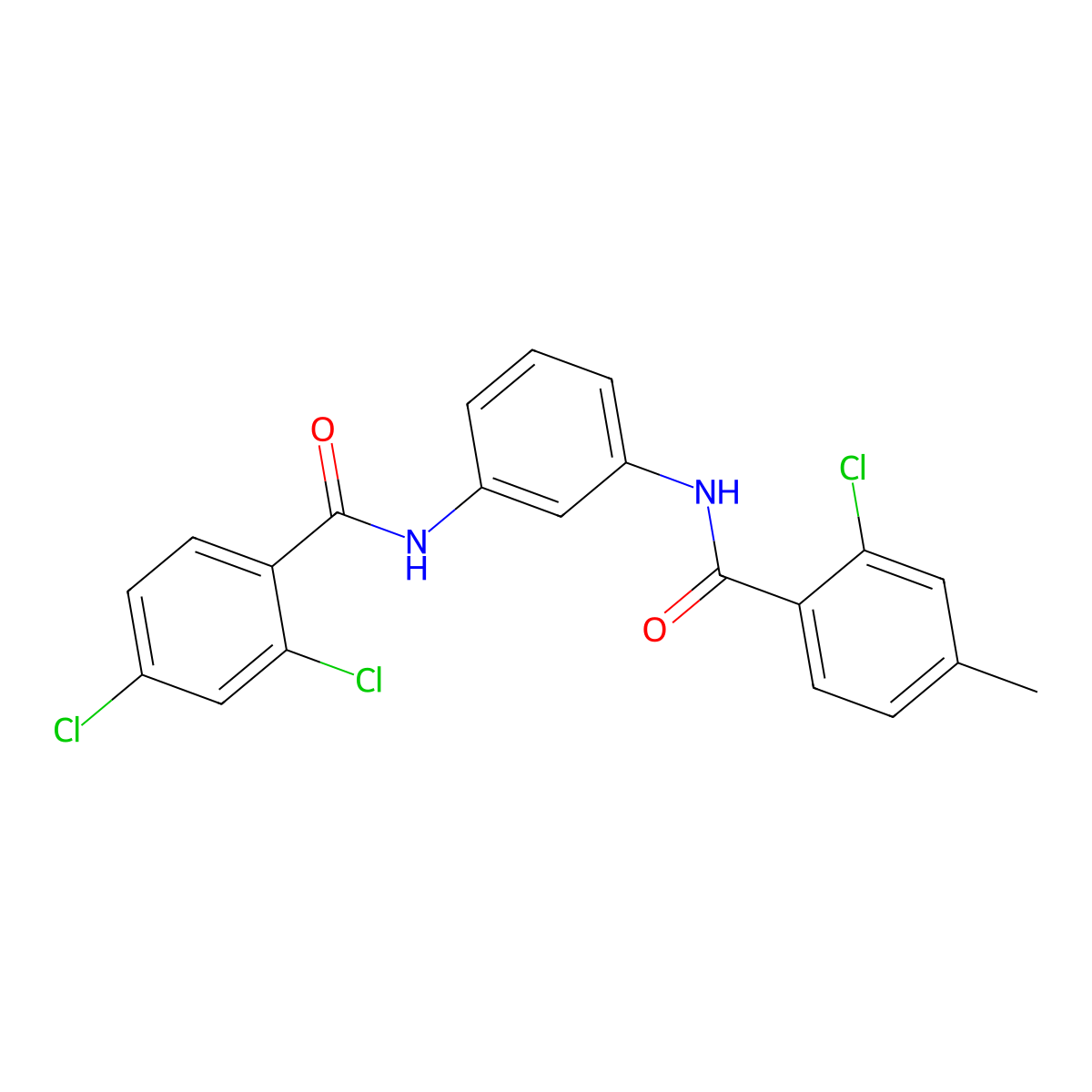 2-chloro-N-[3-[(2,4-dichlorobenzoyl)amino]phenyl]-4-methylbenzamide molecular structure, CAS 431999-82-5
