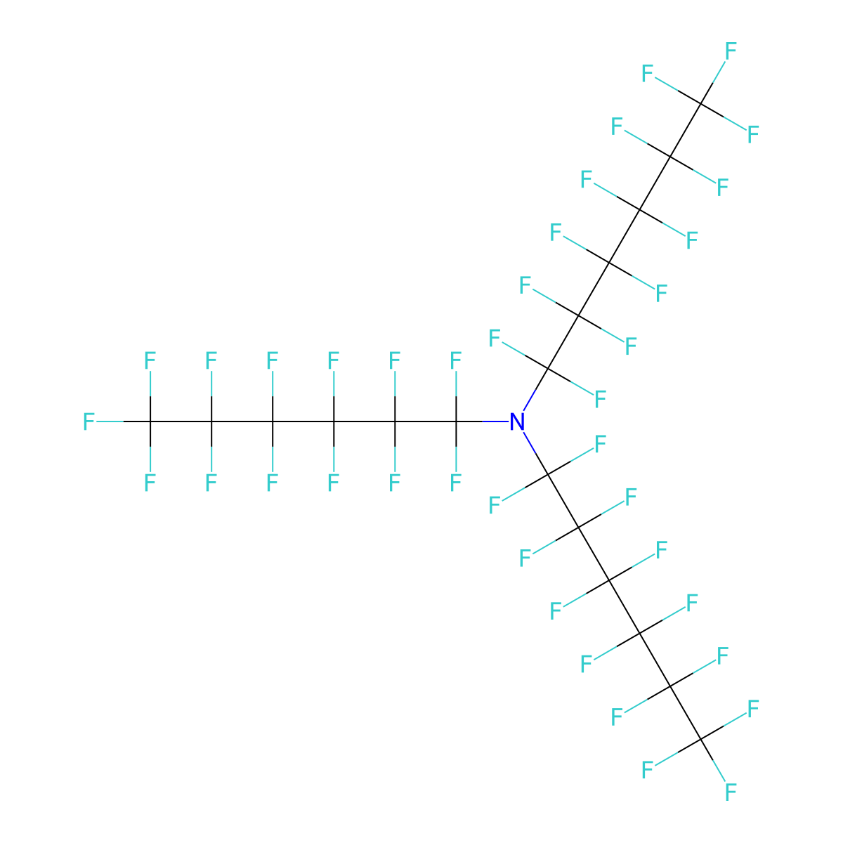 1-Hexanamine, 1,1,2,2,3,3,4,4,5,5,6,6,6-tridecafluoro-N,N-bis(1,1,2,2,3,3,4,4,5,5,6,6,6-tridecafluorohexyl)- molecular structure, CAS 432-08-6