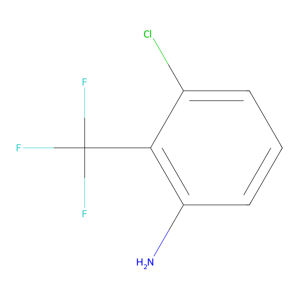 3-Chloro-2-(trifluoromethyl)aniline molecular structure, CAS 432-21-3
