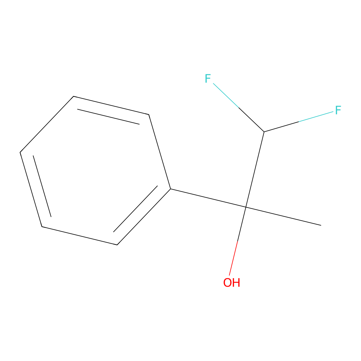 1,1-Difluoro-2-phenylpropan-2-ol molecular structure, CAS 432-88-2