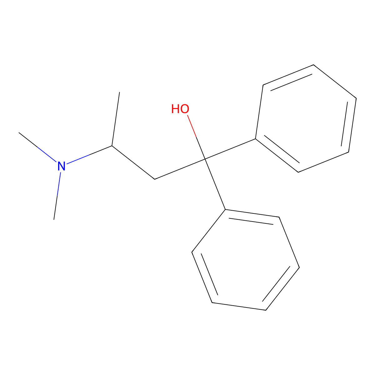 1,1-Diphenyl-3-dimethylaminobutane-1-ol molecular structure, CAS 4320-32-5