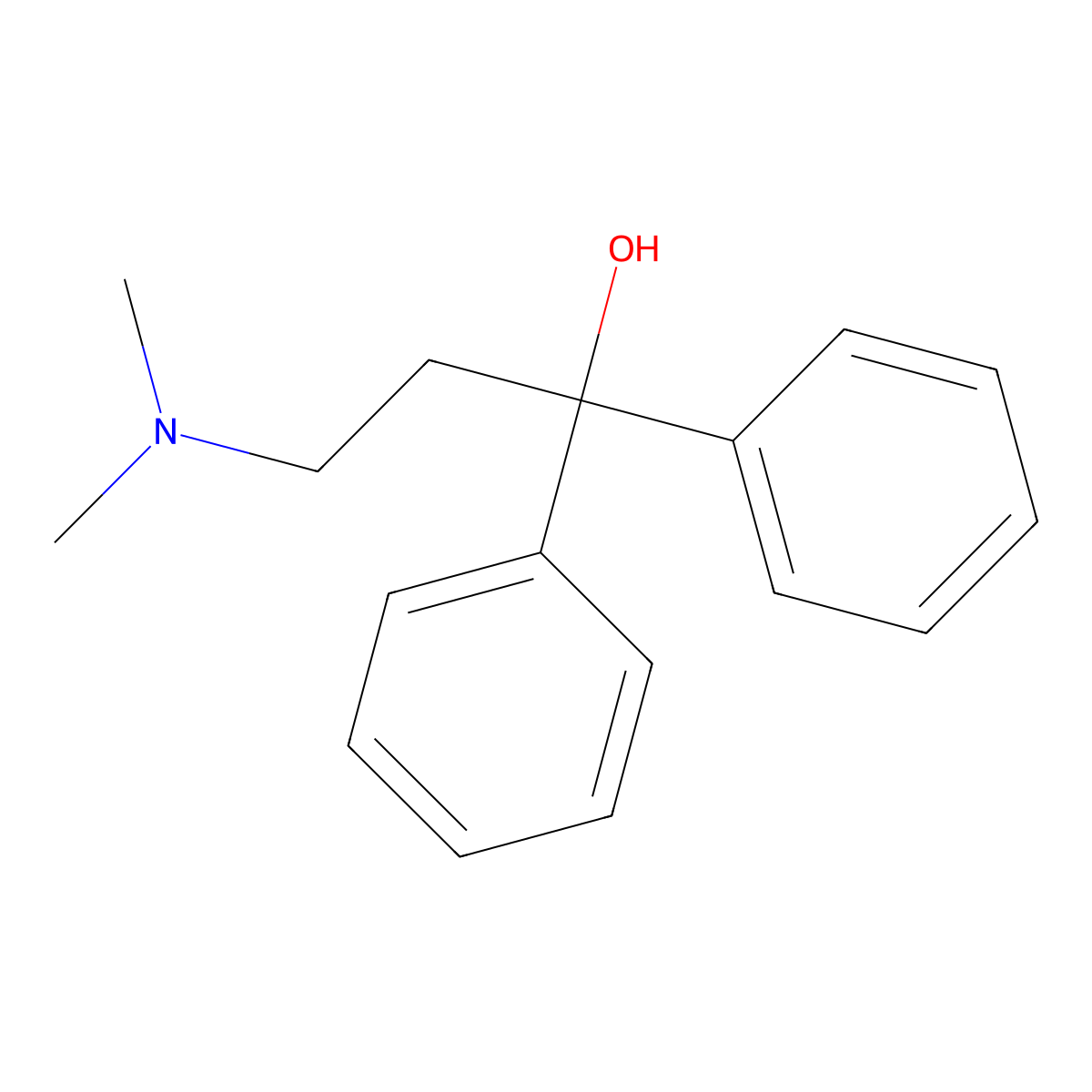 alpha-(2-(Dimethylamino)ethyl)-alpha-phenylbenzenemethanol molecular structure, CAS 4320-42-7