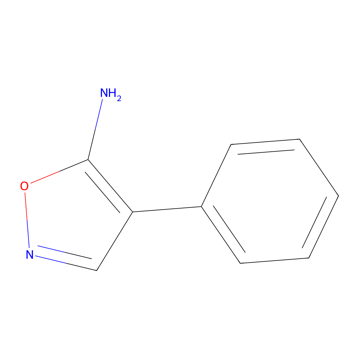 4-Phenyl-1,2-oxazol-5-amine molecular structure, CAS 4320-83-6