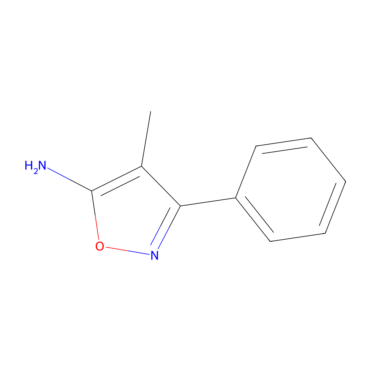 4-Methyl-3-phenyl-5-isoxazolamine molecular structure, CAS 4320-84-7