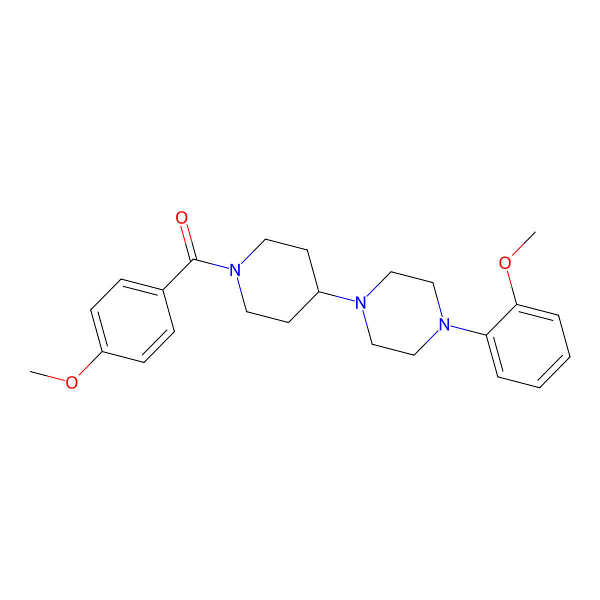(4-Methoxyphenyl)-[4-[4-(2-methoxyphenyl)piperazin-1-yl]piperidin-1-yl]methanone molecular structure, CAS 432000-05-0