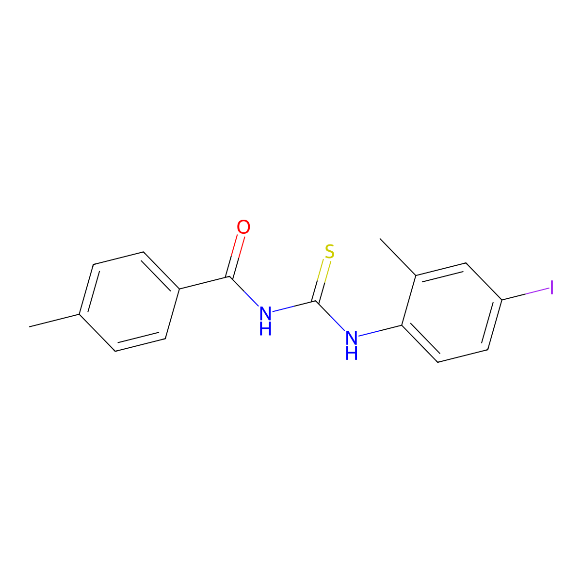 N-[(4-iodo-2-methylphenyl)carbamothioyl]-4-methylbenzamide molecular structure, CAS 432000-50-5