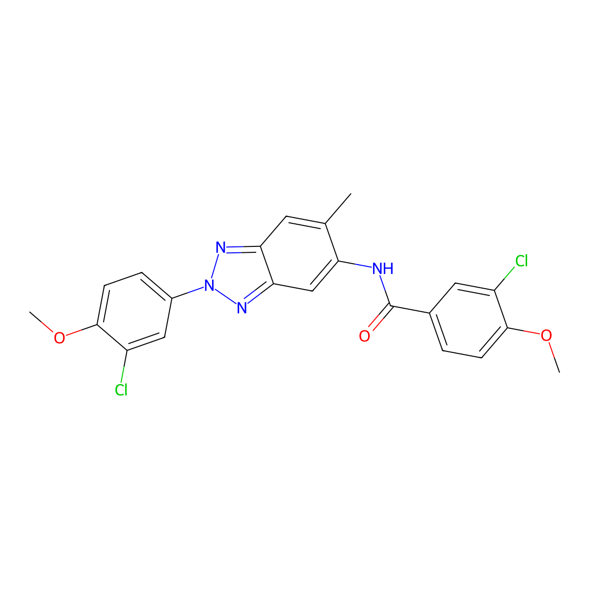 3-chloro-N-[2-(3-chloro-4-methoxyphenyl)-6-methylbenzotriazol-5-yl]-4-methoxybenzamide molecular structure, CAS 432000-68-5