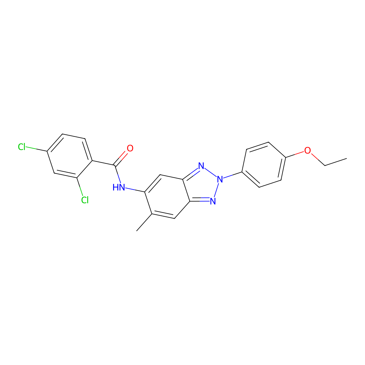 2,4-dichloro-N-[2-(4-ethoxyphenyl)-6-methylbenzotriazol-5-yl]benzamide molecular structure, CAS 432000-70-9