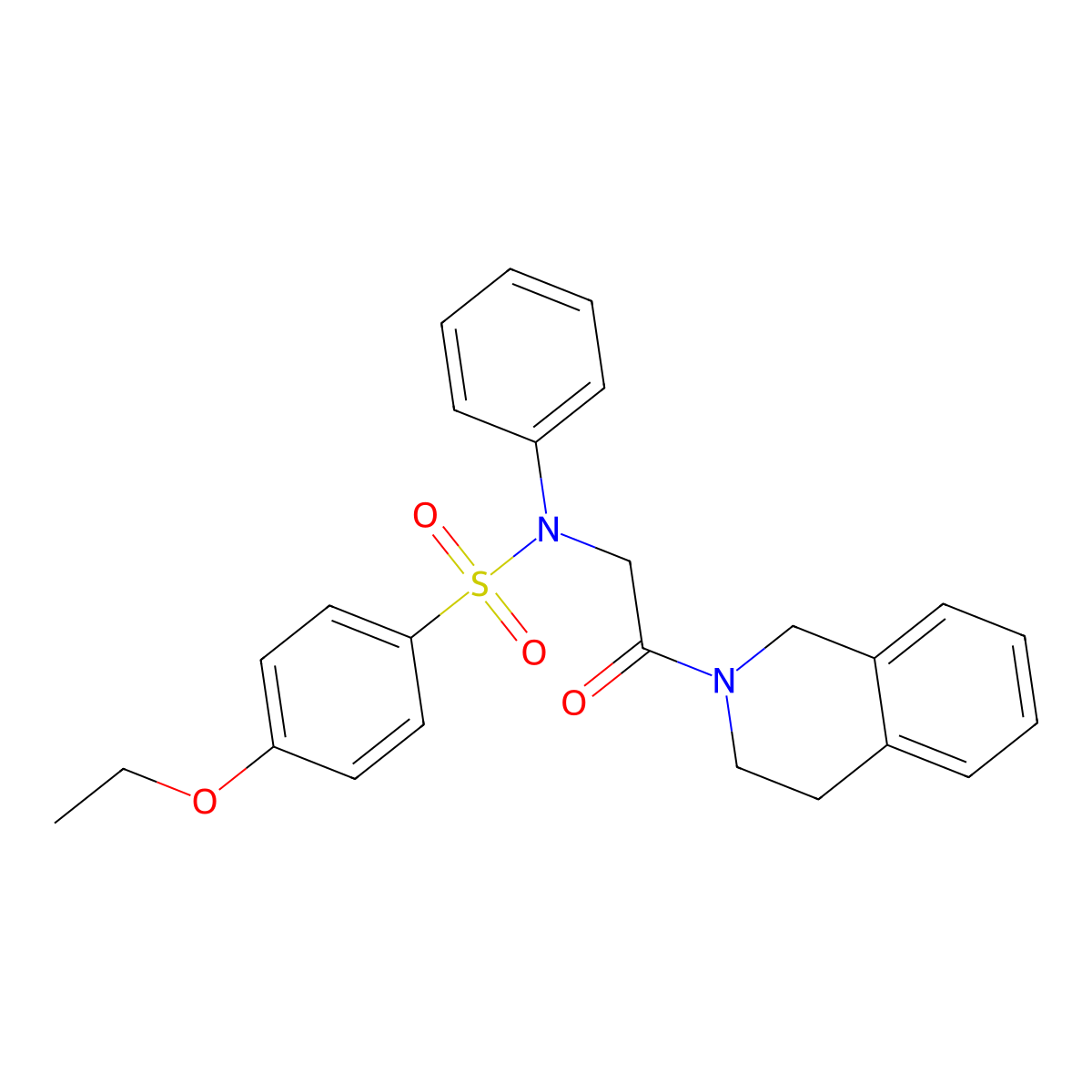 N-[2-(3,4-dihydro-1H-isoquinolin-2-yl)-2-oxoethyl]-4-ethoxy-N-phenylbenzenesulfonamide molecular structure, CAS 432000-71-0