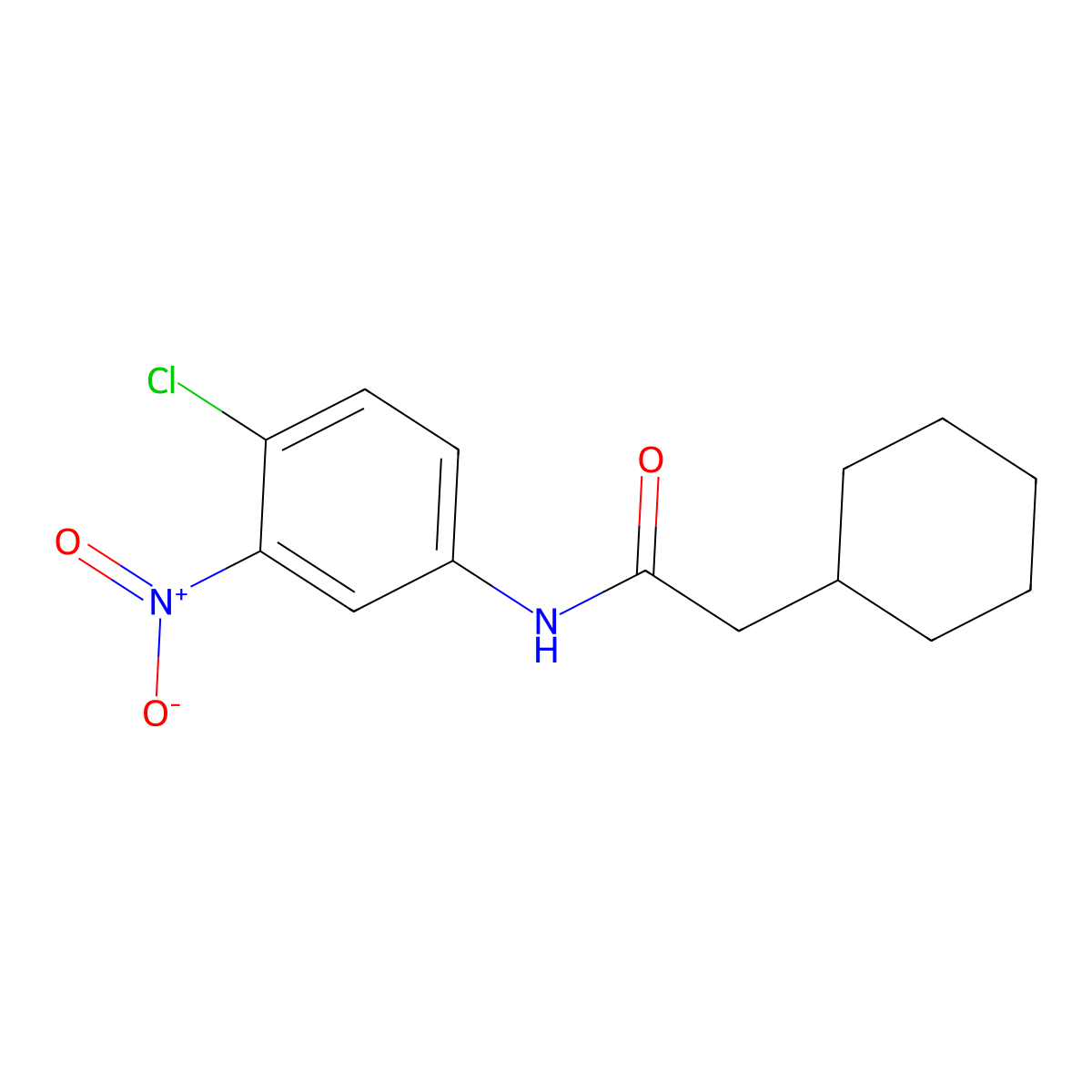 N-(4-chloro-3-nitrophenyl)-2-cyclohexylacetamide molecular structure, CAS 432000-75-4