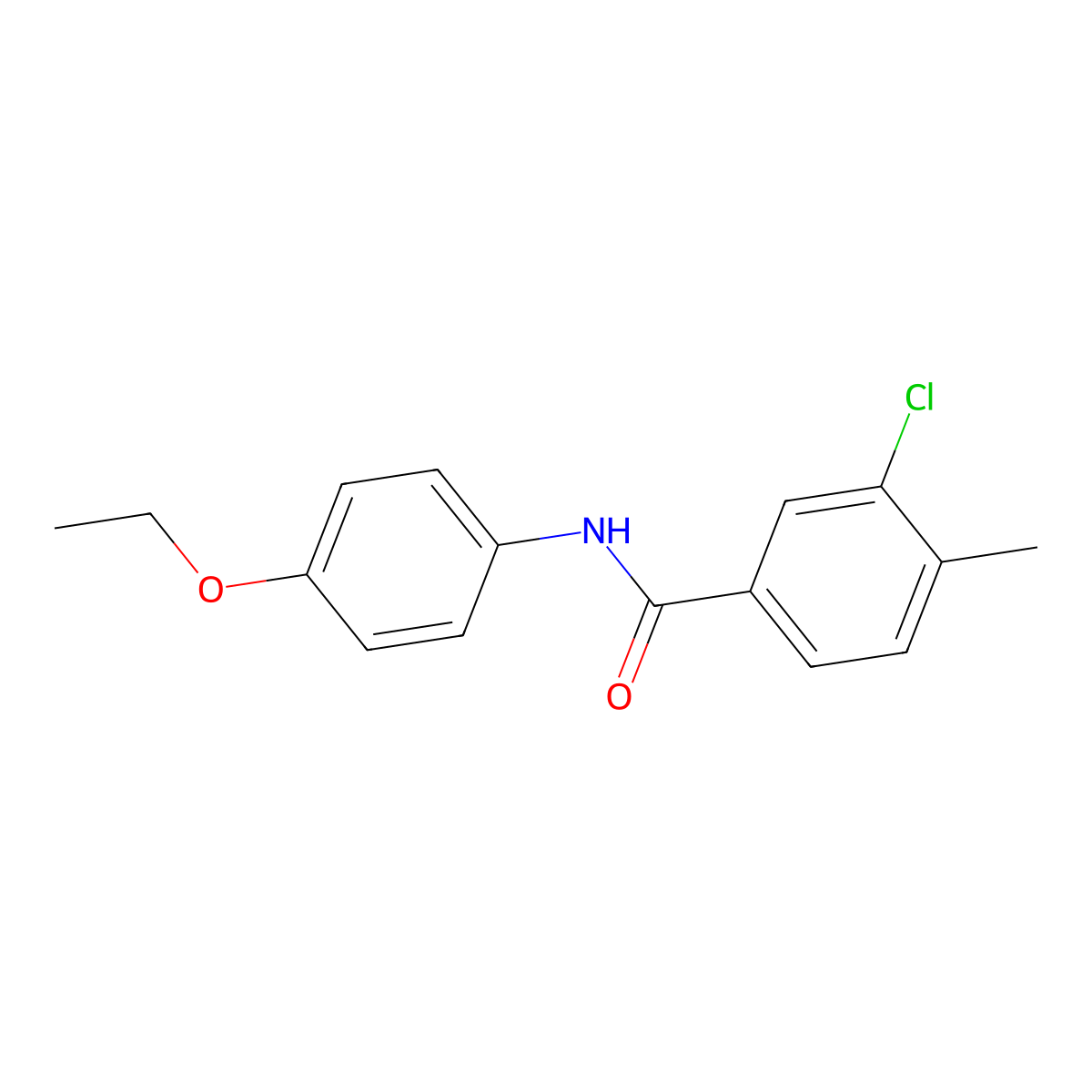 3-chloro-N-(4-ethoxyphenyl)-4-methylbenzamide molecular structure, CAS 432000-92-5