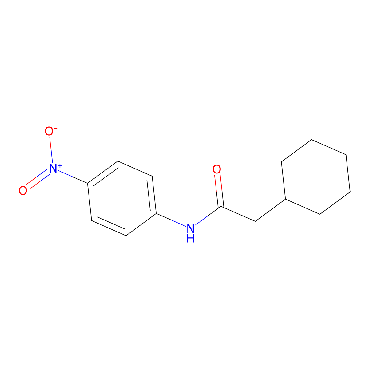 2-cyclohexyl-N-(4-nitrophenyl)acetamide molecular structure, CAS 432001-09-7