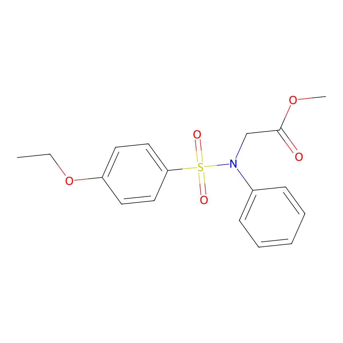 Methyl N-[(4-ethoxyphenyl)sulfonyl]-N-phenylglycinate molecular structure, CAS 432001-30-4