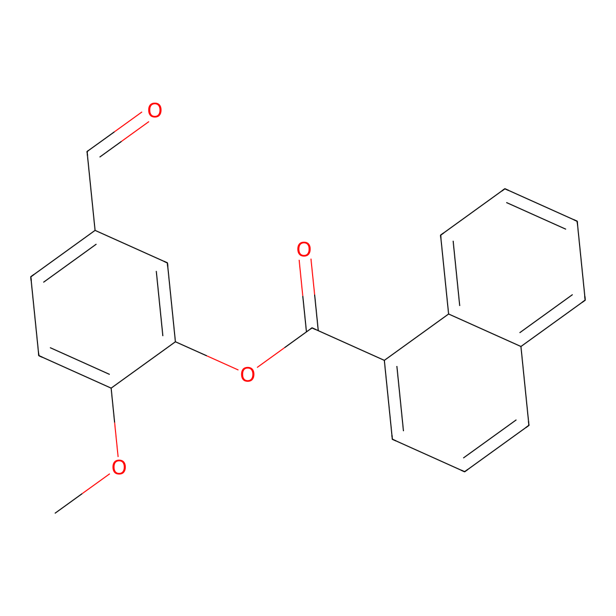 5-Formyl-2-methoxyphenyl naphthalene-1-carboxylate molecular structure, CAS 432001-35-9