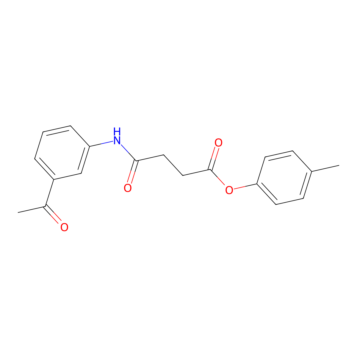 4-Methylphenyl 4-[(3-acetylphenyl)amino]-4-oxobutanoate molecular structure, CAS 432001-46-2