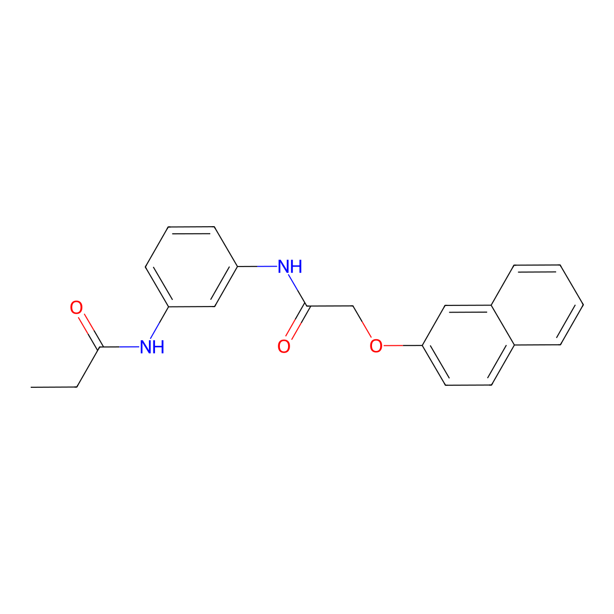 N-(3-{[(naphthalen-2-yloxy)acetyl]amino}phenyl)propanamide molecular structure, CAS 432001-47-3
