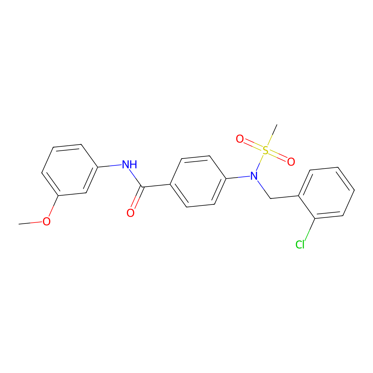 4-[(2-chlorophenyl)methyl-methylsulfonylamino]-N-(3-methoxyphenyl)benzamide molecular structure, CAS 432001-71-3