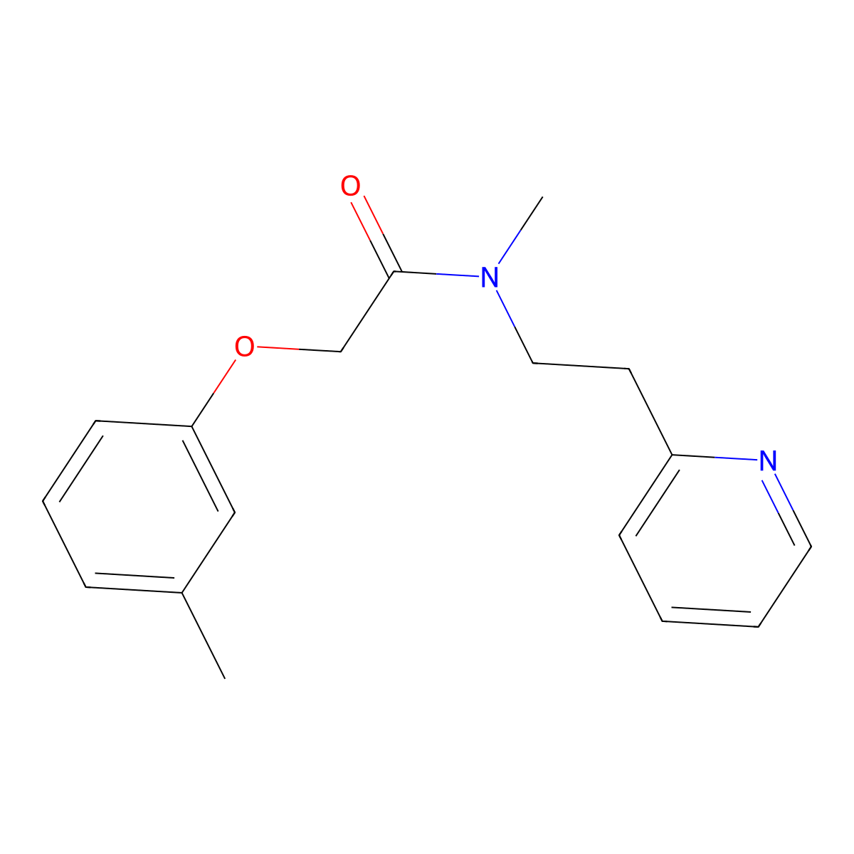 N-methyl-2-(3-methylphenoxy)-N-(2-pyridin-2-ylethyl)acetamide molecular structure, CAS 432001-74-6
