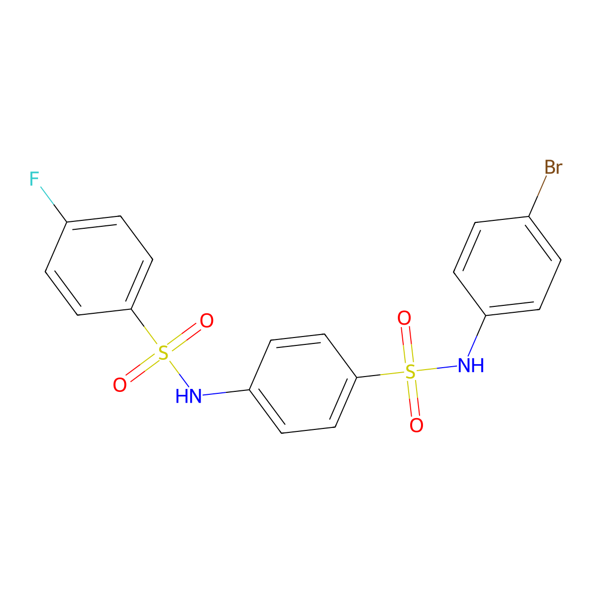 N-(4-bromophenyl)-4-[(4-fluorophenyl)sulfonylamino]benzenesulfonamide molecular structure, CAS 432001-87-1