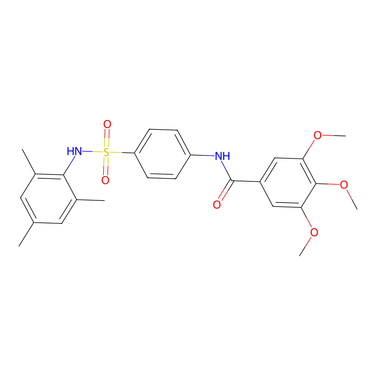 N-{4-[(mesitylamino)sulfonyl]phenyl}-3,4,5-trimethoxybenzamide molecular structure, CAS 432002-11-4