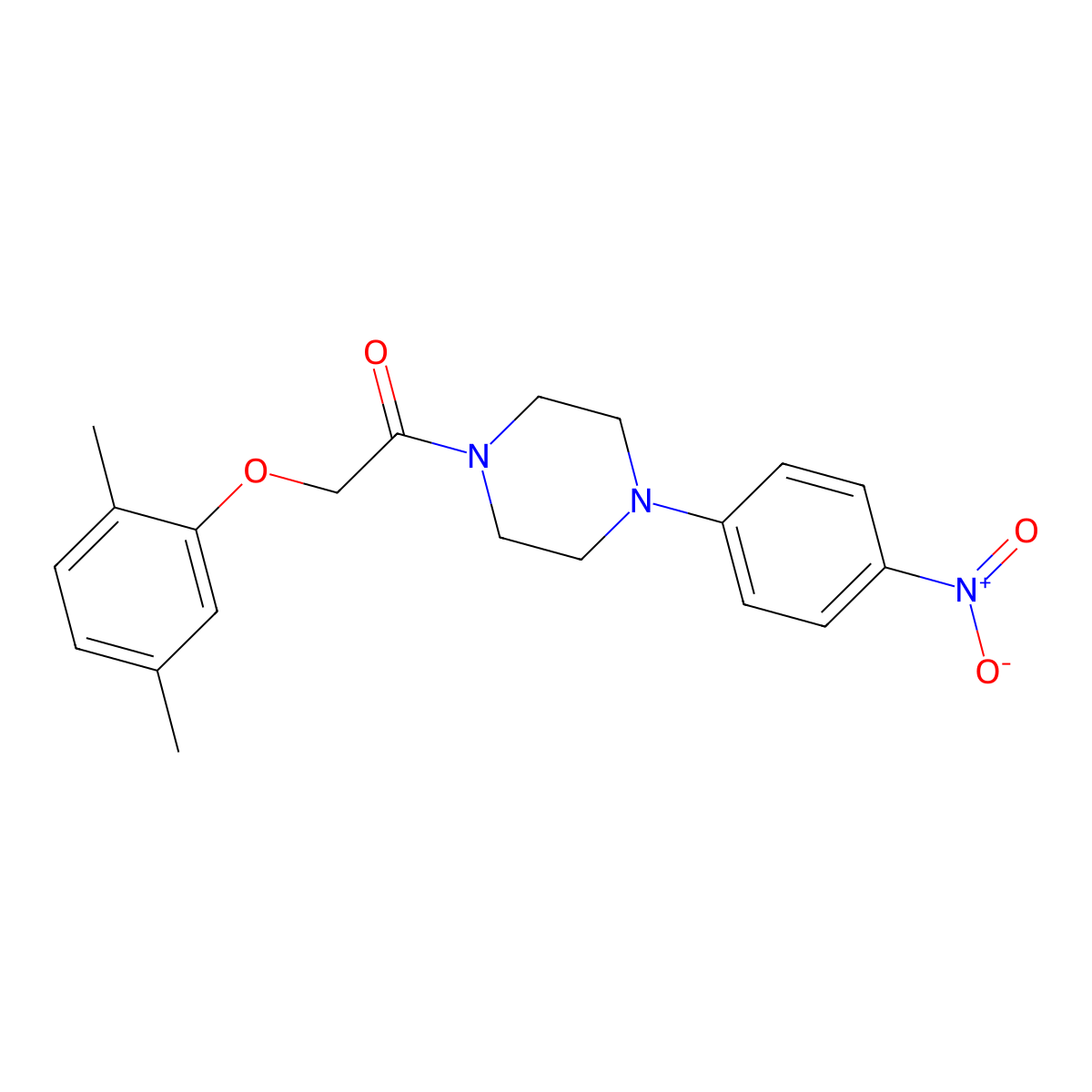 2-(2,5-Dimethylphenoxy)-1-[4-(4-nitrophenyl)piperazin-1-yl]ethanone molecular structure, CAS 432002-17-0