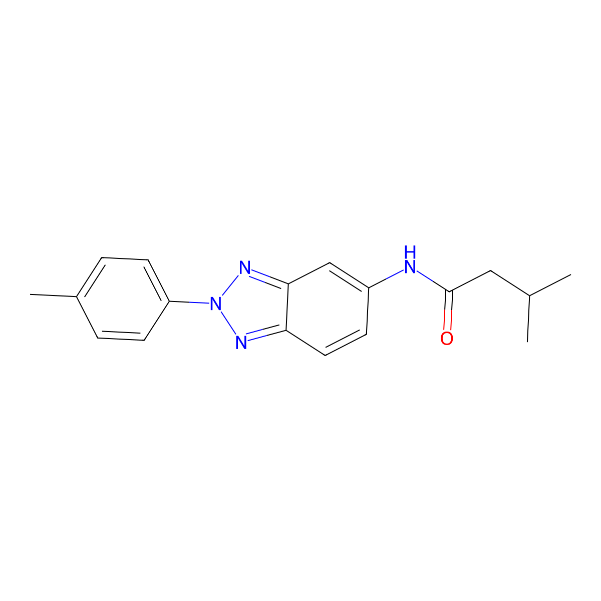 3-methyl-N-[2-(4-methylphenyl)benzotriazol-5-yl]butanamide molecular structure, CAS 432002-26-1